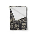 thumbnail image 2 of Skull Soft Flannel Fleece Throw Blanket, Grunge Scary Skulls Sketchy Graveyard Death Evil Face Horror Theme Design, Cozy Plush for Indoor and Outdoor Use, 60" x 80", Charcoal Grey Tan, by Ambesonne, 2 of 5