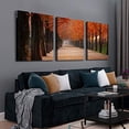 thumbnail image 3 of 3 Piece Canvas Wall Art - Autumn Forest Landscape Artwork Canvas Prints Path in Fall Wall Decor for Living Room Home Office Decor Ready to Hang - 12"x16"x3 Panels, 3 of 6