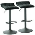 thumbnail image 2 of Comet-Adjustable Height Faux Leather Stool, Set of 2 Grey, 2 of 5