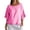 Pink, variant on Women's Plaid Shirts Crew Neck 3/4 Sleeves Flounce Trim Tees Summer Gingham Tops 1950s Vintage Casual Blouses Red M