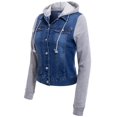 thumbnail image 3 of Made by Olivia Women's Classic Casual Hooded Denim Jacket, 3 of 5