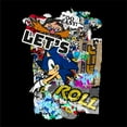 thumbnail image 2 of Bioworld Sonic The Hedgehog Let's Roll Modern Street Art Youth Black Crew Neck Sweatshirt, 2 of 3