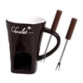 thumbnail image 3 of Taza para fondue de chocolate con tenedor, olla para fundir, utensilios de cocina, calentador de fondue de 130 ml para Marrón, 3 of 9