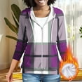thumbnail image 2 of BXINGOHAI Women's Fleece Lined Zip Up Hoodies Casual Hooded Jacket Workout Full Zip Sweatshirts Pocket Coats Purple,L, 2 of 7