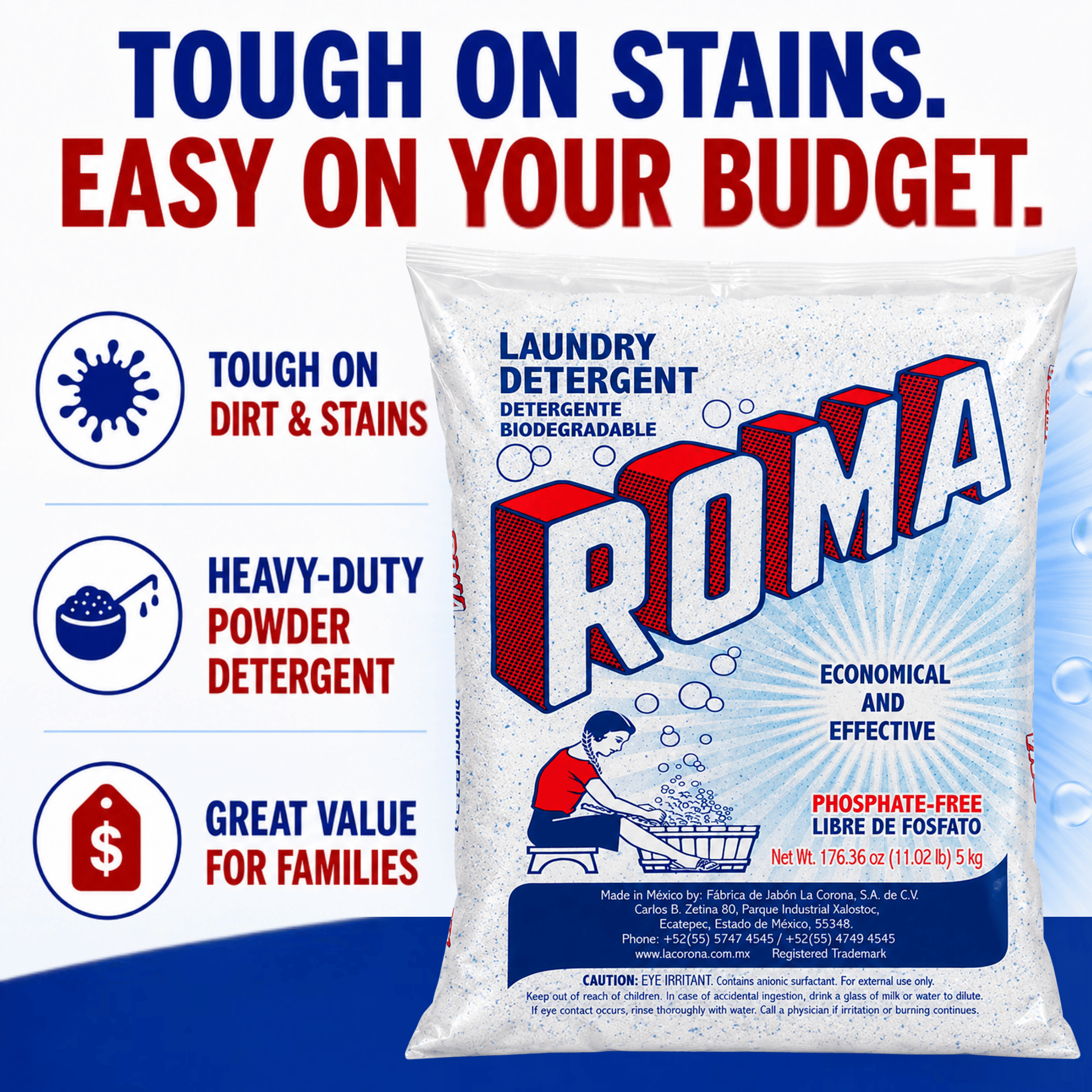 Roma Powder Laundry Detergent, 11.02 lbs photo 2