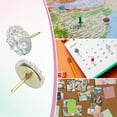 thumbnail image 6 of 50Pack Rhinestone Push Pins, 12mmx13mm Decorative Thumb Tacks, Multicolor/Gold, 6 of 7