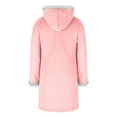 thumbnail image 6 of Fnooota Womens Christmas Jackets, Mid-length Flannel Lightweight Warm Winter Outerwear wtih Hood Pink Size S, 6 of 8