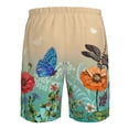thumbnail image 6 of Kdxio Colorful Plants And Insects Pattern Mens Casual Shorts - Drawstring Summer Beach Sports Shorts for Men, 6 of 9