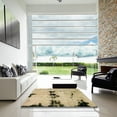 thumbnail image 6 of Ahgly Company Indoor Round Abstract Yellow Abstract Area Rugs, 3' Round, 6 of 6