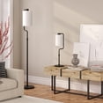 thumbnail image 4 of Evelyn&Zoe Rotolo 24" Tall Table Lamp with Fabric Shade in Blackened Bronze/White, 4 of 8