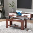 thumbnail image 2 of HOMCOM Modern Lift Top Coffee Table, Convertible Center Table with Hidden Storage Compartment and Storage Shelf for Living Room, 2 of 10
