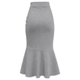 thumbnail image 4 of Women's Elegant Midi Fishtail Skirt Business Formal Skirts Ruffle Hem Fishtail Skirt, 4 of 5