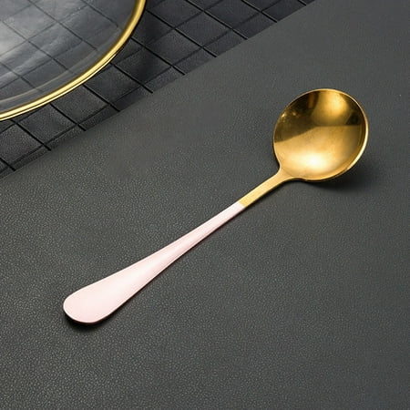

Stainless Steel Spoon Tableware Small Round Spoon Coffee Stirring Spoon Titanium Gold Small Round Spoon Small Spoon
