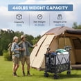 thumbnail image 5 of SHOUFTW All-Terrain Folding Double Decker Wagon with Brakes, 400L Large Capacity, Extra Long Extended Cart, Equipped with 7" Big Wheels for Camping, Sports, Beach, Gray, 5 of 8