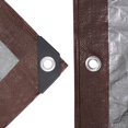 thumbnail image 4 of Lona resistente impermeable cubierta grande | Marrón/Plata 20' X 30' 10 Mil de espesor | Lonas a prueba de desgarros | Material de tejido grueso resistente a los rayos UV, ideal para toldo de lona, ??, 4 of 5