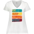 thumbnail image 3 of Inktastic Robotics Eat Sleep Build Robots Repeat Women's Plus Size V-Neck T-Shirt, 3 of 5
