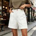 thumbnail image 3 of Summer Women High Waisted Casual Denim Shorts Denim Shorts Wide Leg Shorts with Pockets, 3 of 6