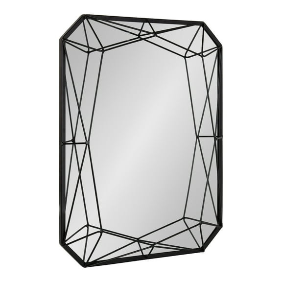 Kate and Laurel Keyleigh Modern Glam Geometric Shaped Metal Accent Wall Mirror, Black
