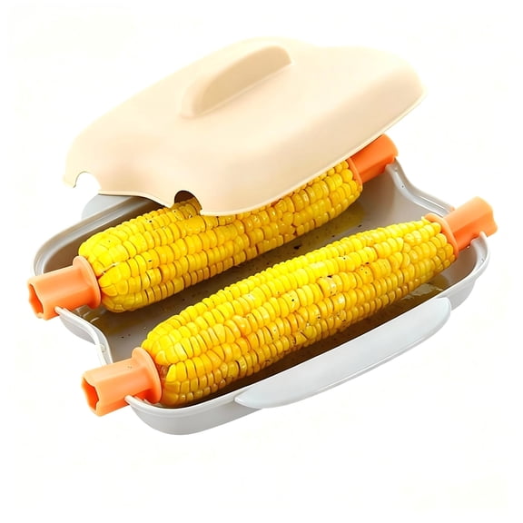 Microwave Corn Steamer with Lid and Handle for Easy Cooking Corn On The Cob Dishwasher Safe Food Grade Kitchen Dorm