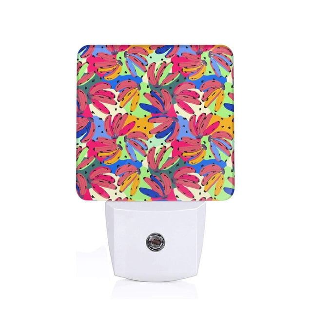Fotbe Colorful Bananas Luz Nocturna LED, Luz de Noche con Sensor de Luz Natural de Anochecer a Amanecer, Se Enchufa a la Pared, Blanco Cálido 0.5W-UK