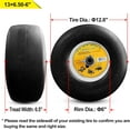 thumbnail image 2 of Horseshoe 2 New Commercial-grade 13x6.50-6 Flat-Free Lawn Mower Smooth Tires with Steel Rim for Lawn Mower (Deck 36"-68") & Garden Tractor 136506 ---Hub Length 4"-7.1"---Bore φ5/8", 2 of 8