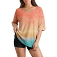 thumbnail image 3 of 3/4 Sleeve Tops For Women Womens Summer Tops With Sleeves Half Sleeve V Neck Tops For Women Women's Novelty T-Shirts Ladies Tops And Blouses Ladies Graphic T Shirts Fitted Tops For Women, 3 of 6