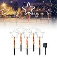 thumbnail image 7 of Christmas Star Pathway Lights Outdoor, 5PCS Solar Waterproof Star Stakes Light, 8 Modes Christmas Stake Lights for Yard Garden Sideway Walkway, 7 of 7