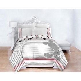 Twin Size Mickey Mouse Red Black Comforter Sheet Set 4 Piece