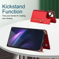 thumbnail image 4 of SaniMore Case for iPhone 14 Plus 6.7" 2022 with Card Slots, PU Leather Zipper Wallet Crossbody Lanyard Flip Kickstand Full-body Protective Retro Shockproof Cover for Girls Women, Red, 4 of 14