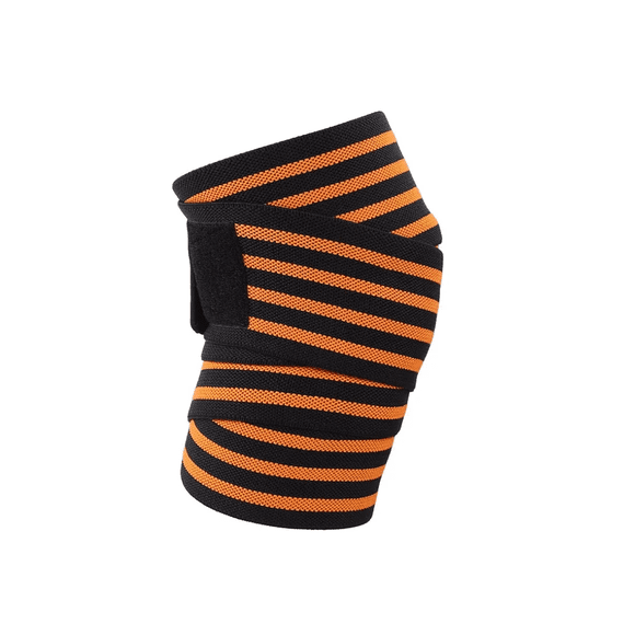 Rodillera Elástica Vendas 1 Par Bandas Deportiva Rodilla Gym naranja/negro