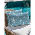 thumbnail image 3 of Outdoor Pillows Waterproof, Teal Blue Starfish Coastal Throw Pillows with Inserts Included, Summer Beach Nautical Sea Ocean Indoor Outdoor Decorative Lumbar Pillow for Bed/Couch/Patio 12"x20", 2Pcs, 3 of 8