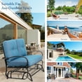thumbnail image 3 of Walsunny Patio Swing Glider Rocking Chair Outdoor Glider Chair,2 Person Loveseat with Cushions,Blue, 3 of 10