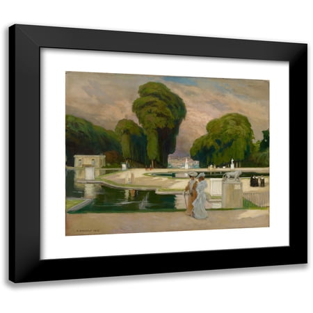 Albert Edelfelt 14x12 Black Modern Framed Museum Art Print Titled - From St. Cloud Park, Paris (1905)