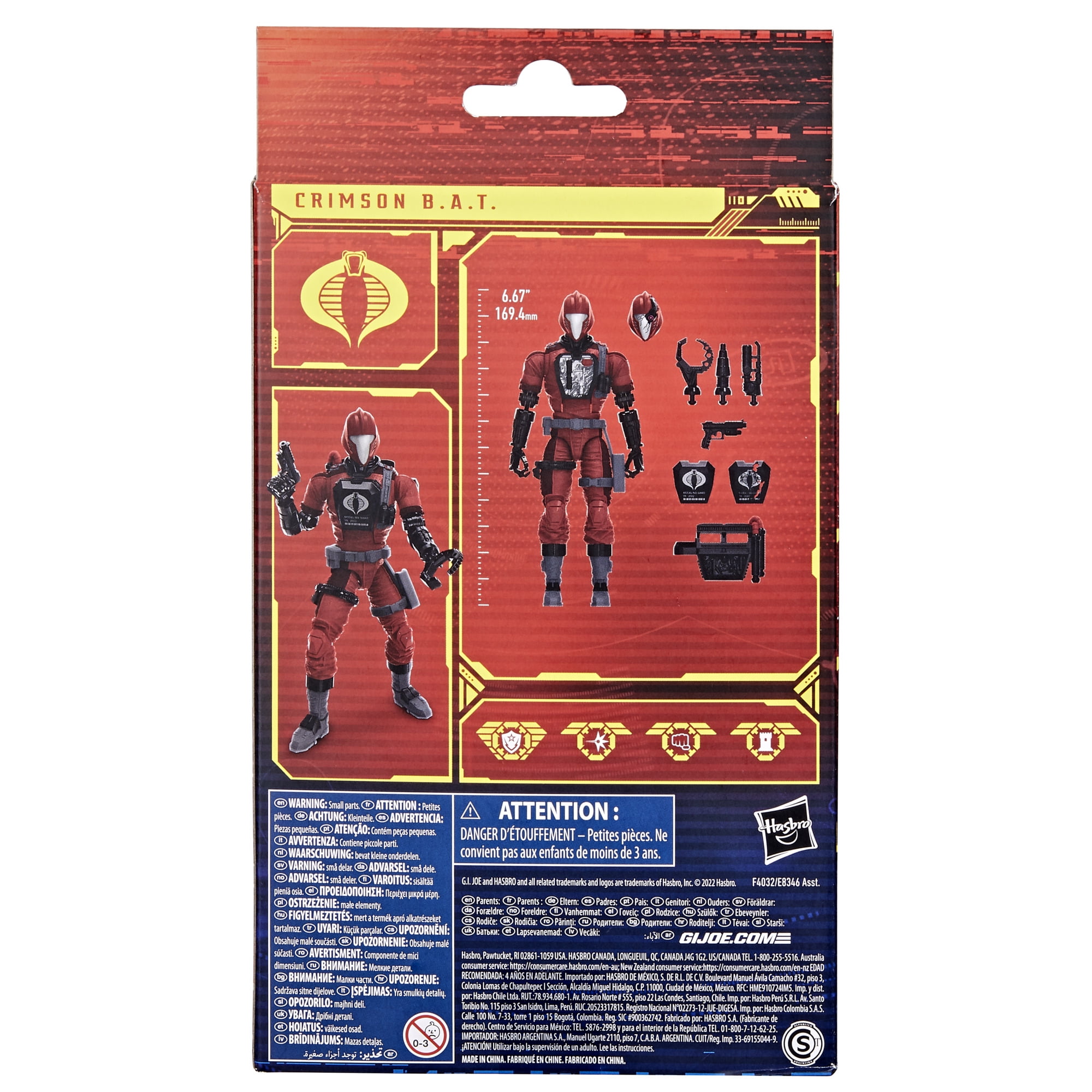 G.I. Joe Classified Series CRIMSON B.A.T. Action Figure, Custom Package Art