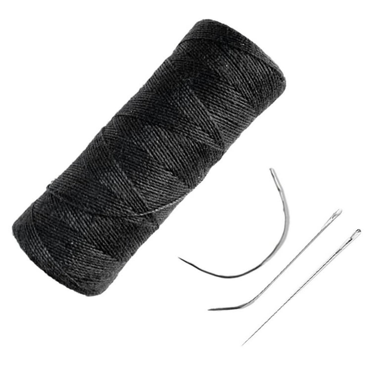 Fyydes Black Hair Weaving Thread Sewing Thread Making Hair Salon Weft Thick  Black Thread with 3 Needles 