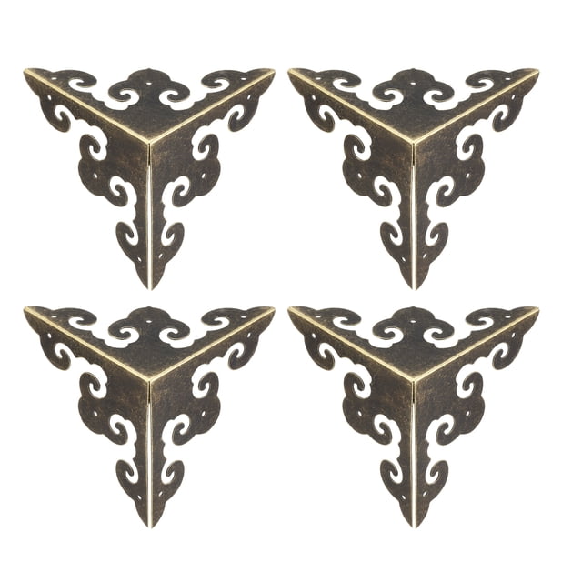 Unique Bargains Metal Box Corner Protectors Edge Guard Protector 65x65x65mm Bronze Tone 4 pcs