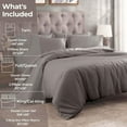 thumbnail image 4 of Superior 400 Thread Count Egyptian Cotton Duvet Cover Set, Twin, Grey, 4 of 4