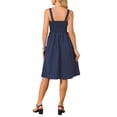 thumbnail image 2 of INSPIRE CHIC Women's Summer Dress 2026 Casual Square Neck Flattering A-Line Tank Sundress Button Down Midi Dresses S Dark Blue, 2 of 3