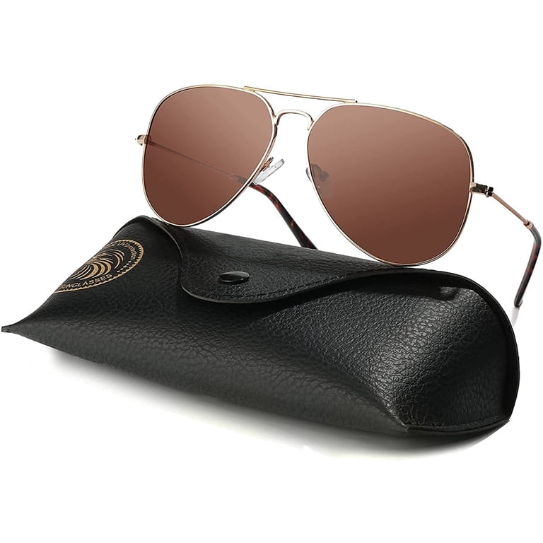 Classic Aviator Polarized Sunglasses for Men or Women with Leather Case Amazon.com: Ray-Ban RB3025 Aviator Classic Pilot Shape  main image 2