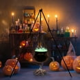 thumbnail image 5 of Tripod Jar-Halloween Decorations-Halloween Decor Outdoor Large Cauldron On Tripod Outdoor Decorations with Green Light Black Plastic Bowl Candy Bucket for Halloween Indoor Porch Outdoor, 5 of 5