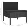 thumbnail image 6 of vidaXL 6 Piece Patio Lounge Set with Cushions Poly Rattan Black, 6 of 9