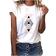 thumbnail image 2 of Puntoco Camiseta suelta de cuello redondo para mujer con estampado gráfico geométrico de moda para mujer Puntoco Puntoco-9, 2 of 9