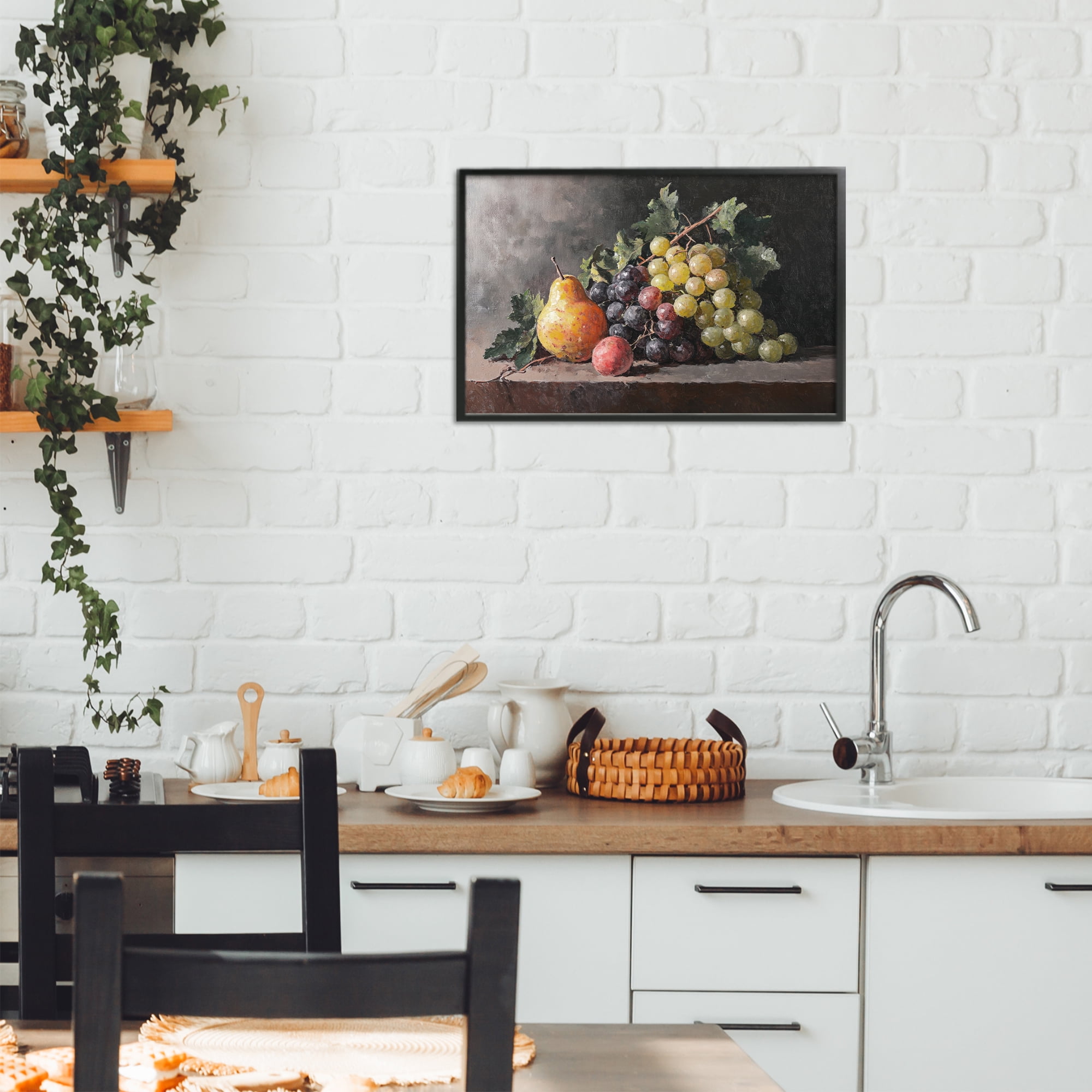 Stupell Industries Bountiful Fruit Classic Still Life Black Framed Giclee Art, design by Petal Prints Design