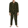 thumbnail image 3 of Naloa Bamboo Men’s Pajamas Set - Long Sleeve Button Down Sleep Shirt and Pajama Bottoms Sleepwear Set-Small, 3 of 7