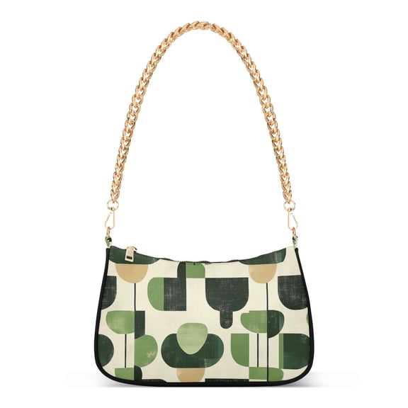 FORMRS Womens Shoulder Bag with Chain Strap Clutch Purse Cute Tote Handbag, Green Circle