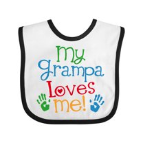 Inktastic My Grampa Loves Me Boys or Girls Baby Bib