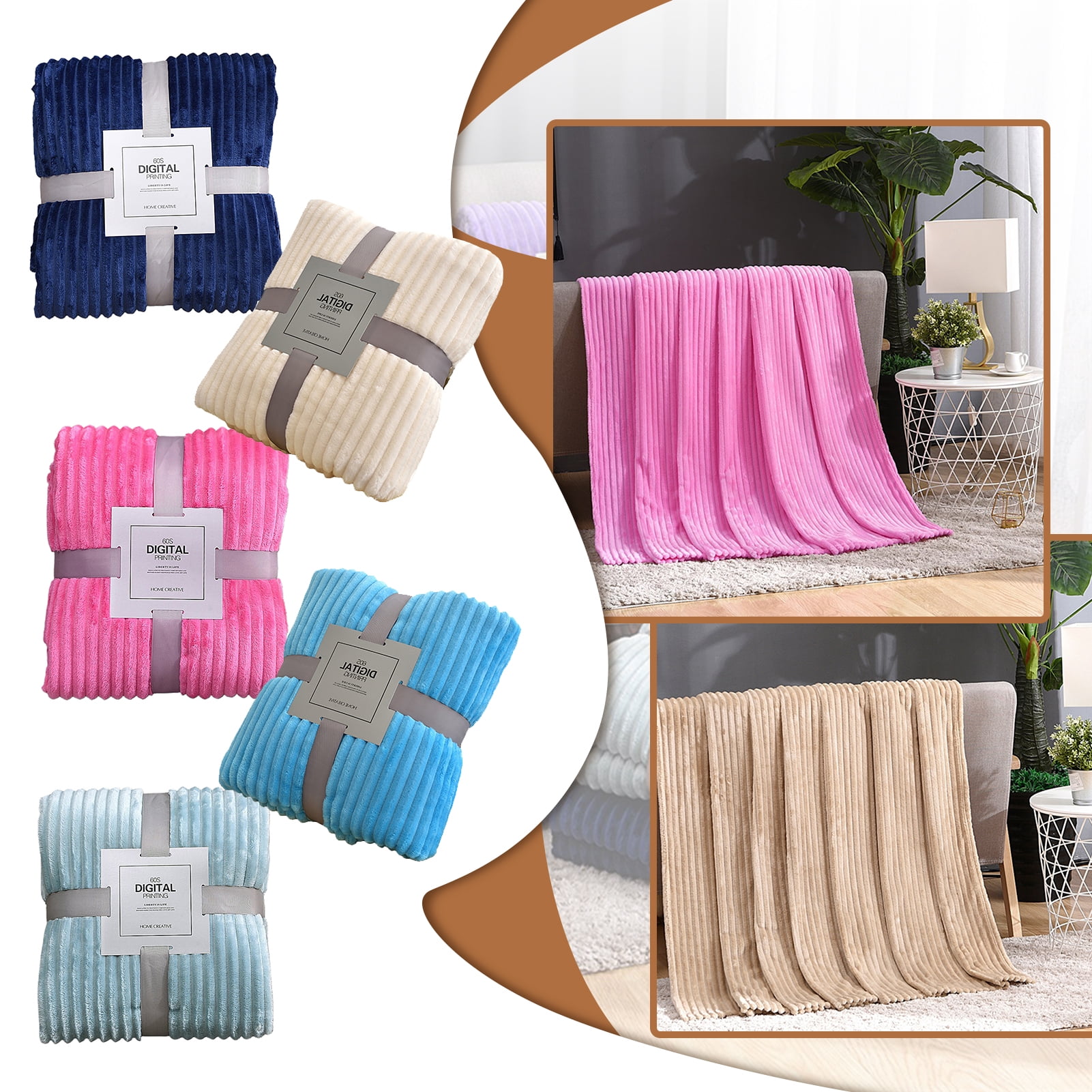 Neinkie Fleece Throw Blanket Lightweight Cozy Soft Flannel Throws All Seasons Blanket For Bed Sofa Couch Camping Travel Other 70 100cm