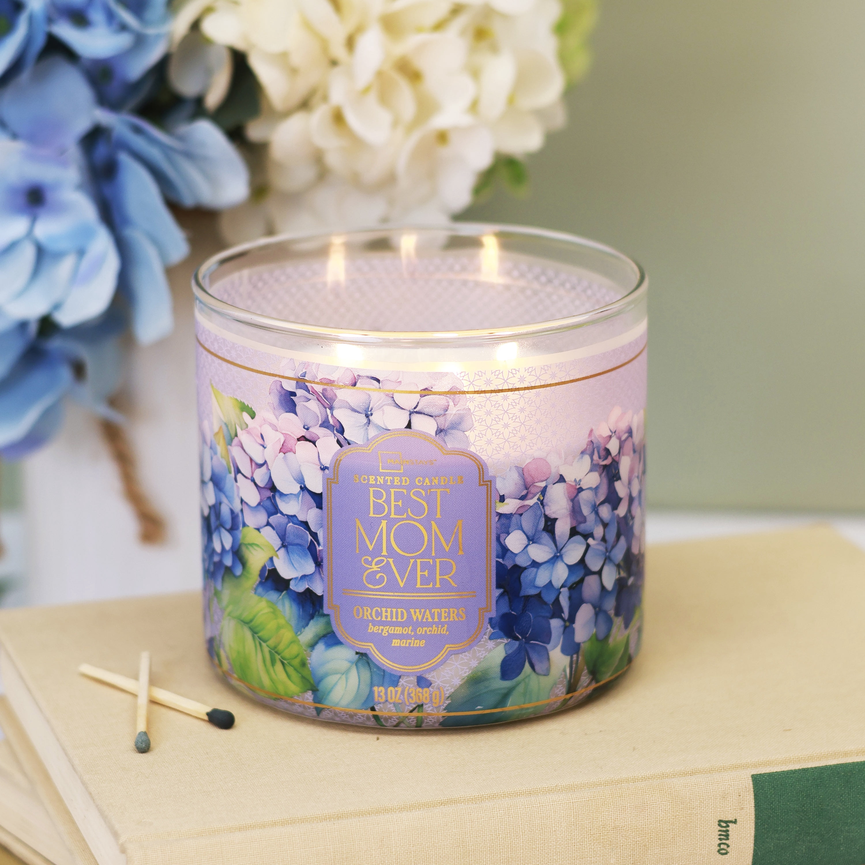 Mainstays 3-Wick Mothers Day Wrapped Candle "Best Mom Ever", 13-Ounce
