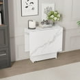 thumbnail image 5 of 55" Large Space Saving Folding Dining Table with Marble Pattern Top, 5 of 8