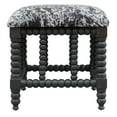 thumbnail image 3 of Uttermost Rancho Wood and Faux Cow Hide Small Bench in Black/White, 3 of 5